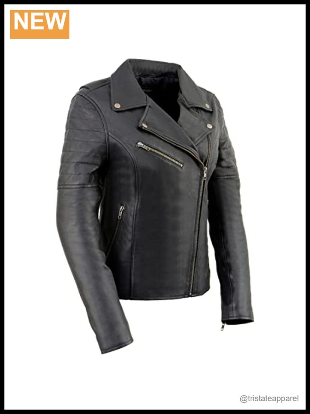 Genuine Leather Women's Biker Jacket Casual Fashion Moto Outerwear